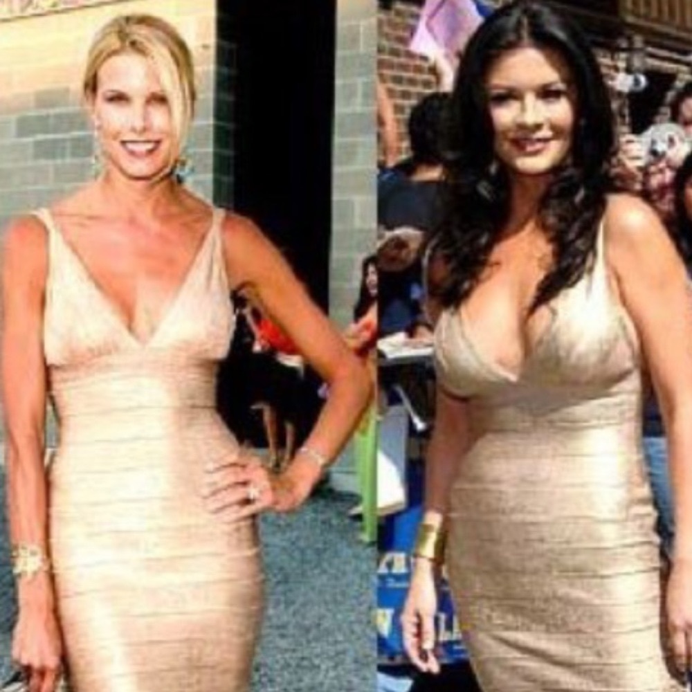 Herve Leger Metallic Bodycon Dress